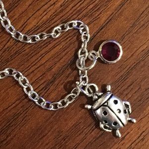 Ladybug & Ruby Crystal Necklace